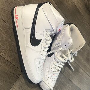 Nike White and Black High-Tops with Red Accents
